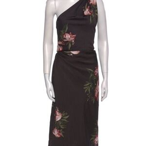 Sachin + Babi Brown Floral One-Shoulder Dress